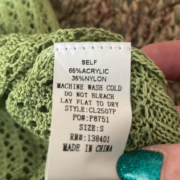 Perfectly Priscilla Green Sweater size Small NWT - Picture 7 of 7